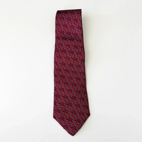 Brooks Brothers 346 Silk Tie Mini Elephant Print Red Blue USA Patriotic Election - Picture 2 of 6